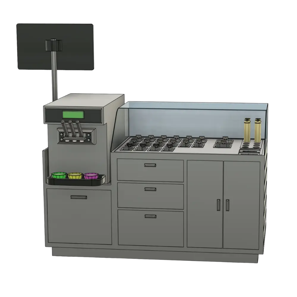 Vista posterior del rediseño del puesto Giro Sabratto